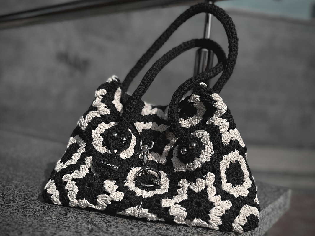Crochet pattern granny hexagon bag PDF and video tutorial