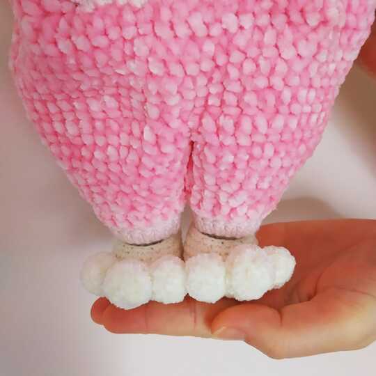 Lulu doll in jumpsuit Bunny pattern, Crochet baby doll pattern 12,6 inch