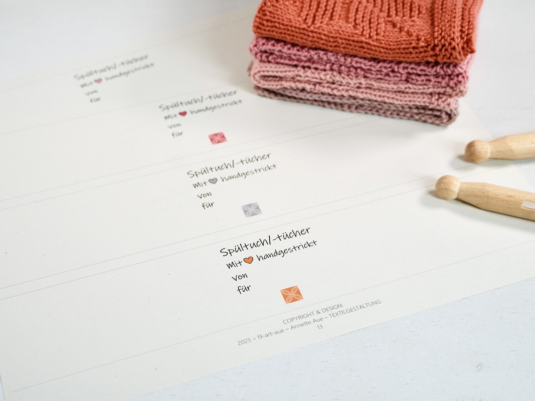 Spültücher "Flower Power", Strickanleitung für 4 einfache Muster - Bild 7