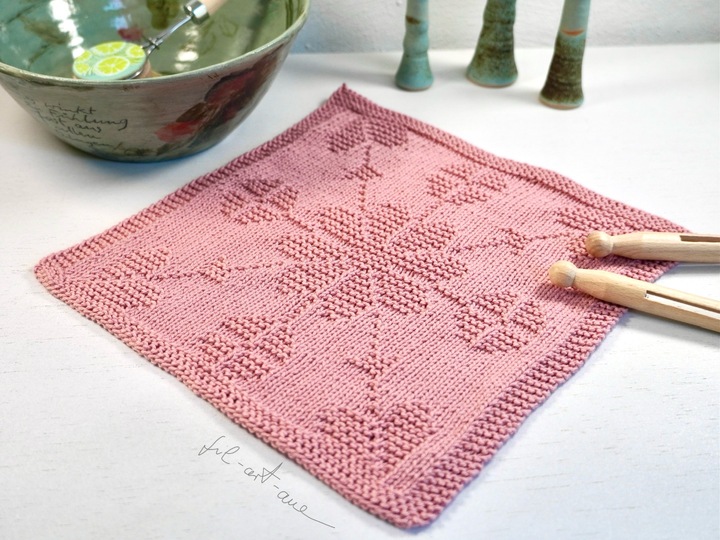 Dishcloths "Flower Power", knitting pattern for 4 easy versions