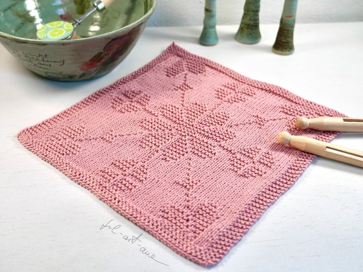 Spültücher "Flower Power", Strickanleitung für 4 einfache Muster