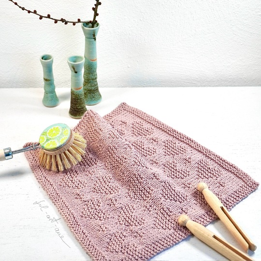 Spültücher Set "Flower Power", Strickanleitung für 4 einfache Muster