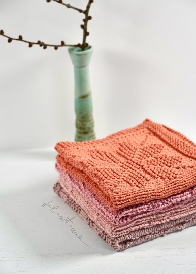 Spültücher Set "Flower Power", Strickanleitung für 4 einfache Muster