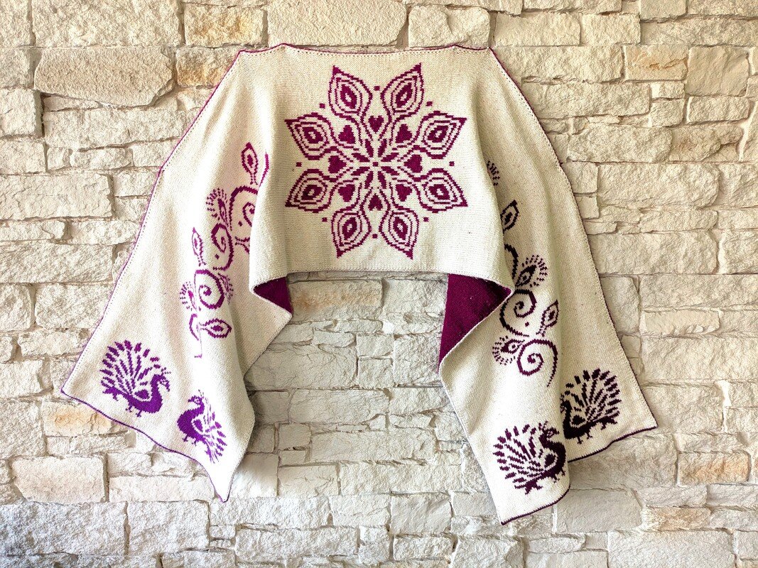 Stole / Wrap "White Peacock" - Double sided knitting pattern - Image 3