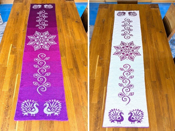 Schultertuch / Stola "White Peacock" - Doubleface Strickanleitung