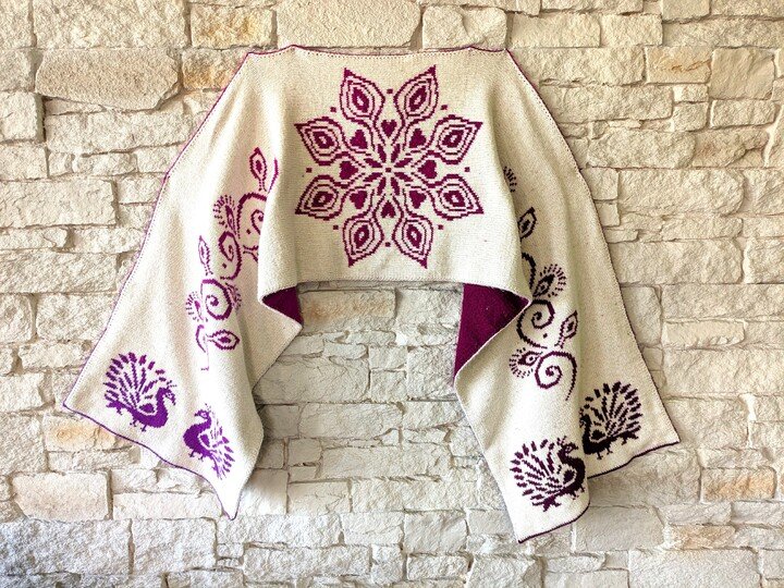 Schultertuch / Stola "White Peacock" - Doubleface Strickanleitung
