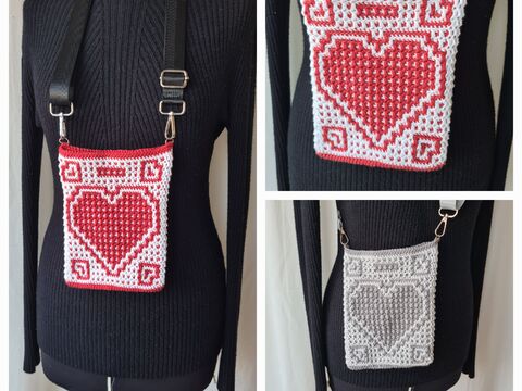 Häkelanleitung Tasche Love Mosaik-Overlay-Technik