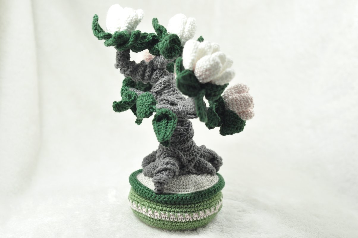 Häkelanleitung Bonsai mit Blüten - Bild 3