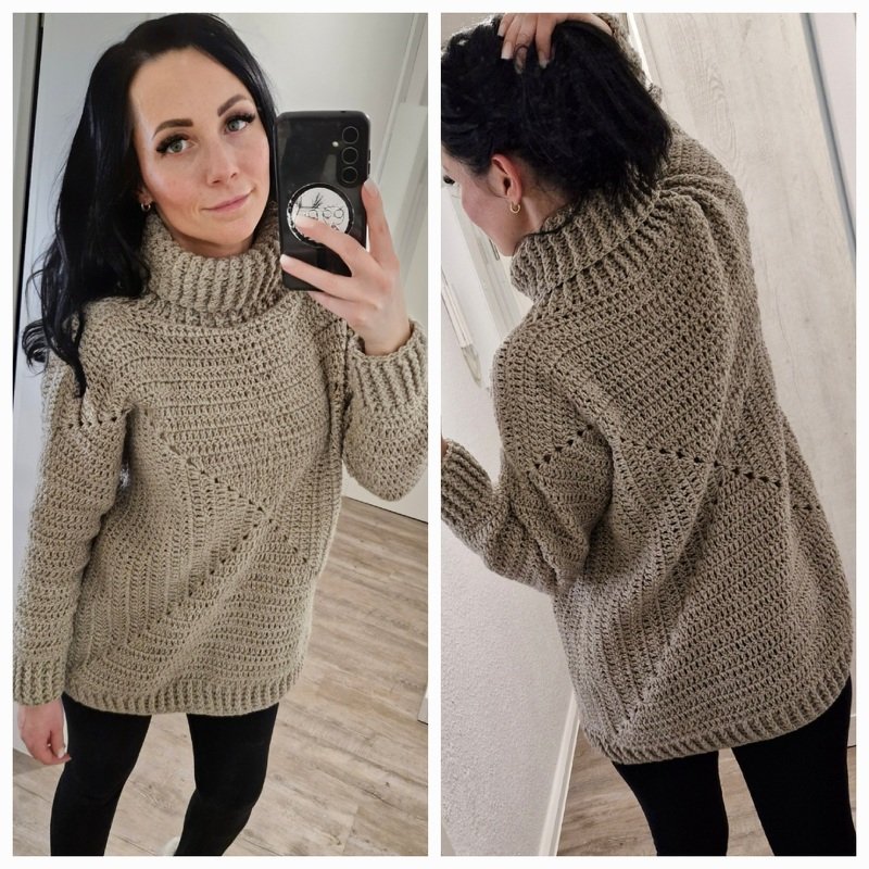PDF Häkelanleitung Oversize-Pulli XS bis XXL