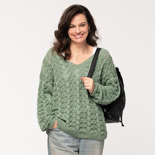 Strickanleitung Damenpullover "Seidenglanz" 765155