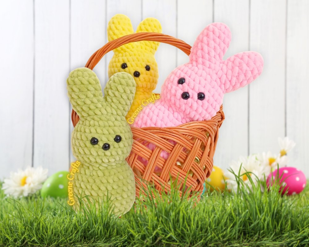 No Sew Mini Easter Bunnies - Crochet Pattern for Beginners