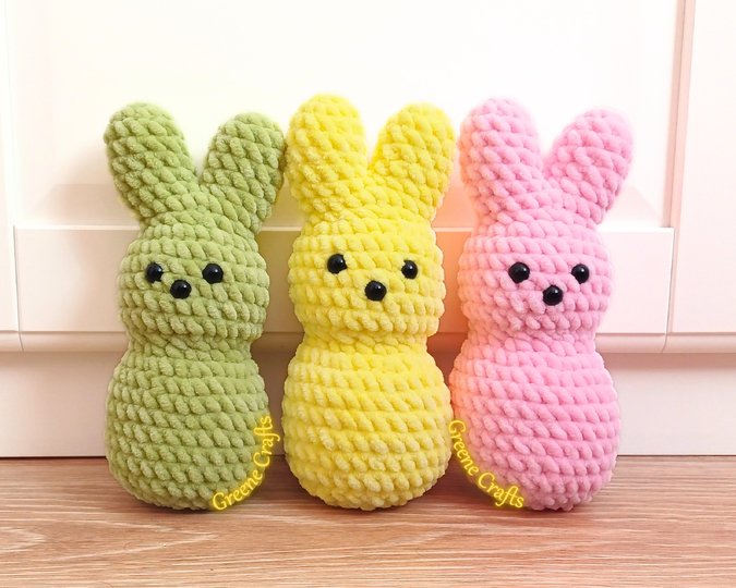 No Sew Mini Easter Bunnies - Crochet Pattern for Beginners