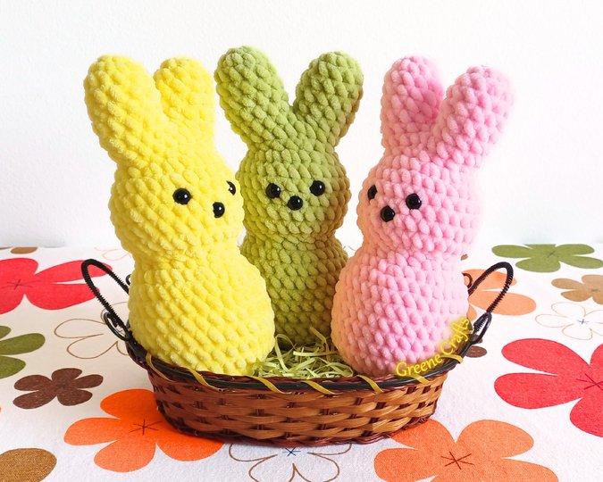 No Sew Mini Easter Bunnies - Crochet Pattern for Beginners