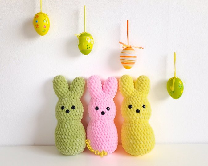 No Sew Mini Easter Bunnies - Crochet Pattern for Beginners
