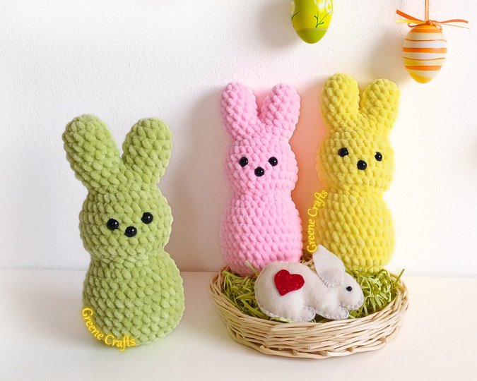 No Sew Mini Easter Bunnies - Crochet Pattern for Beginners