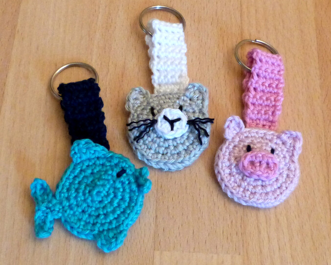 Häkelanleitung für Schlüsselanhänger Taschenbaumler "Tiere"