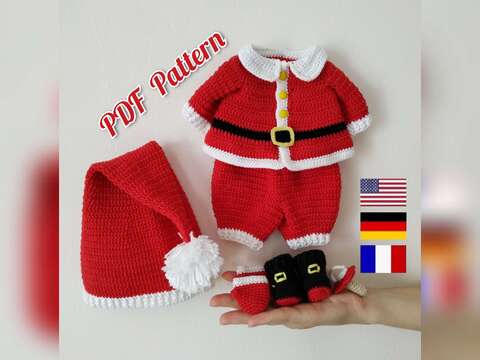 Weihnachtsmann-Kleidung für Lulu-Puppe (32 cm)