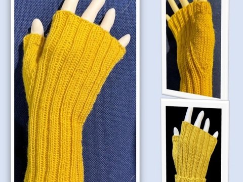 Strickanleitung Handstulpen Dollyna im Rippenmuster