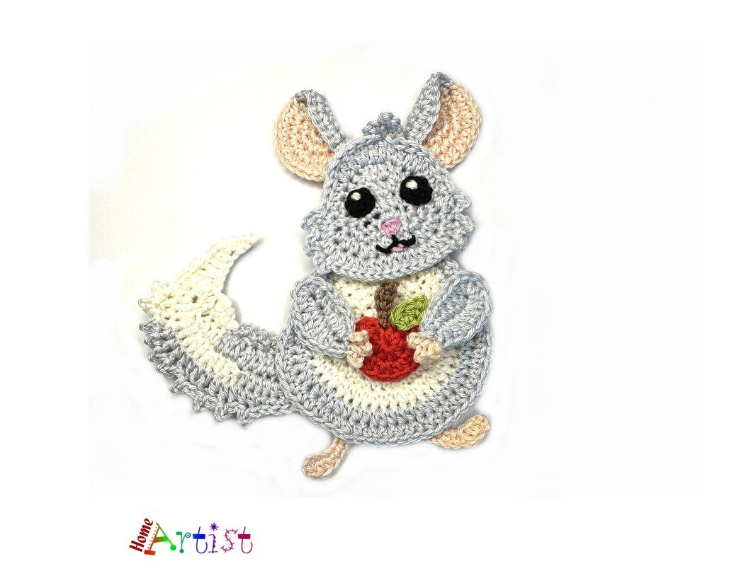 Chinchilla crochet pattern applique - Image 2