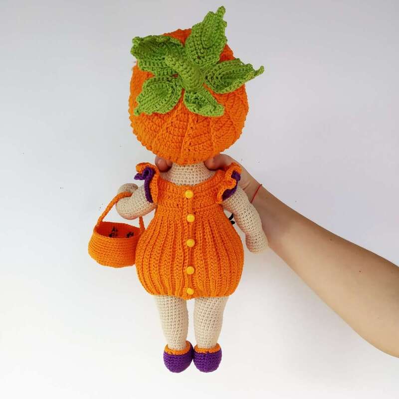 Crochet Lulu doll in a Halloween outfit, Amigurumi doll pattern - Image 6
