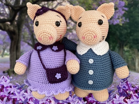 Dickes Schweinchen Alfred und Alma Häkelanleitung