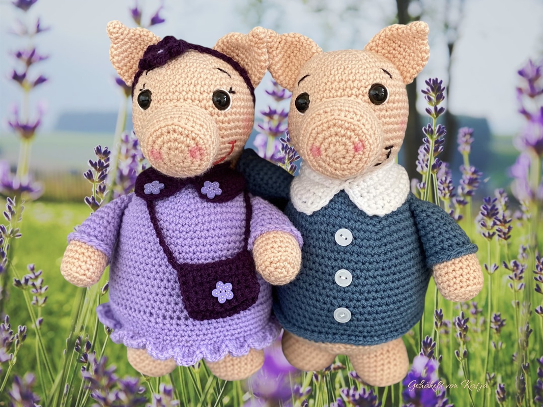 Dickes Schweinchen Alfred und Alma Häkelanleitung