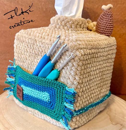 Alpaka, Taschentuchbox mit Tasche, Häkelanleitung, Amigurumis, DIY