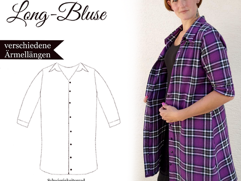 Sannys Long Bluse – Gr 32-64 – E-Book und Nähanleitung