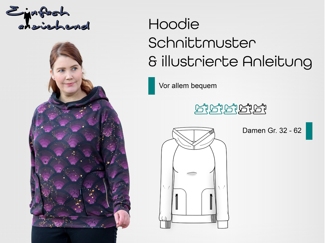 Schnittmuster Hoodie Vor allem bequem Gr. 32 - 62