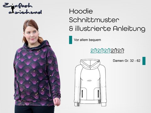 Schnittmuster Hoodie Vor allem bequem Gr. 32 - 62
