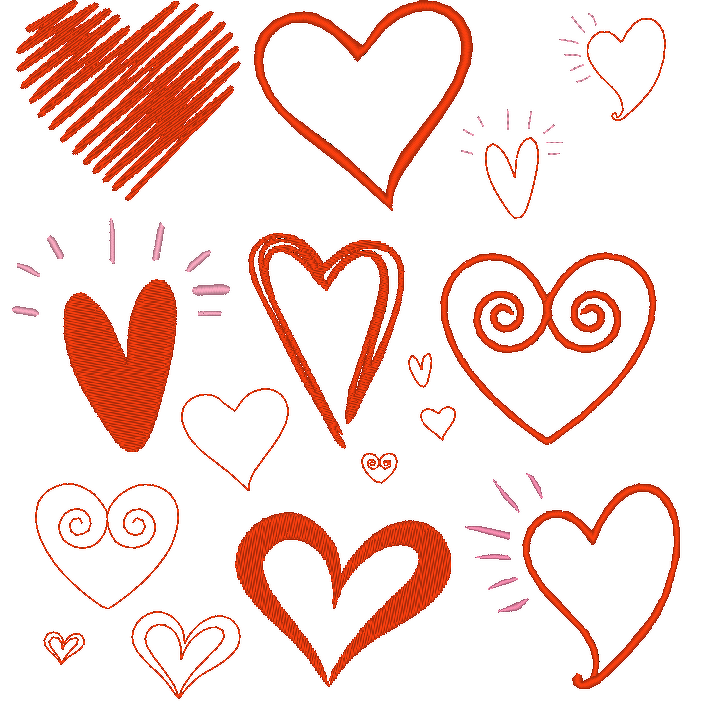Stickdatei - einfache Herz Linien Herzen simply - Bild 7