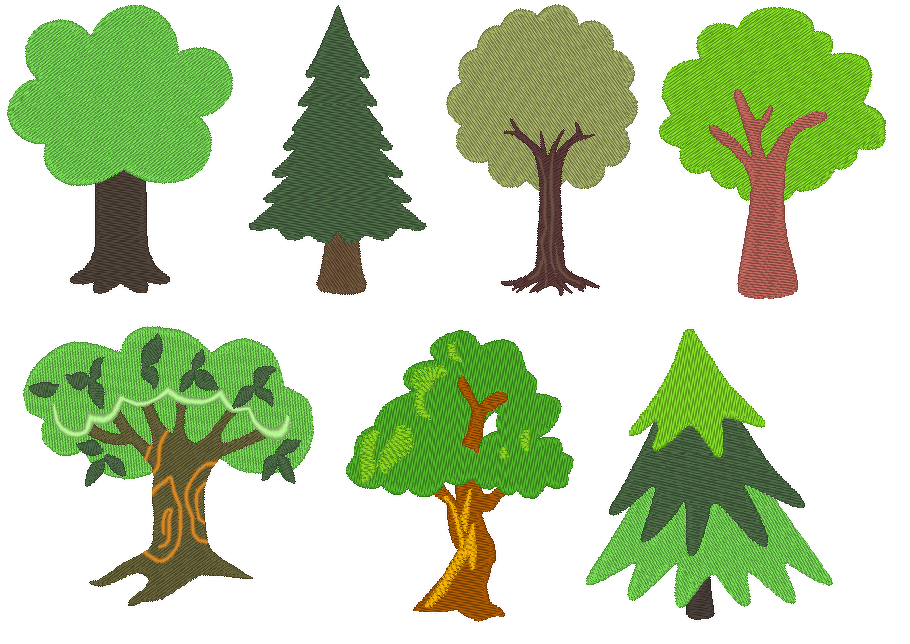 Stickdatei - Baum gefüllt Bäume
