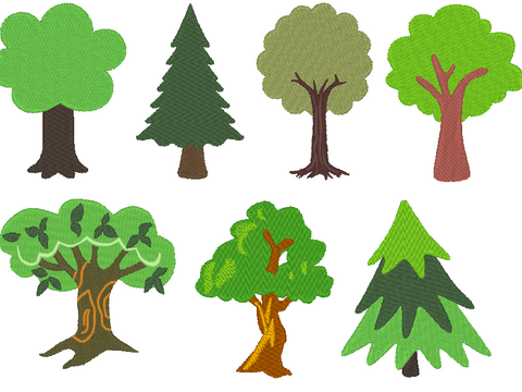 Stickdatei - Baum gefüllt Bäume