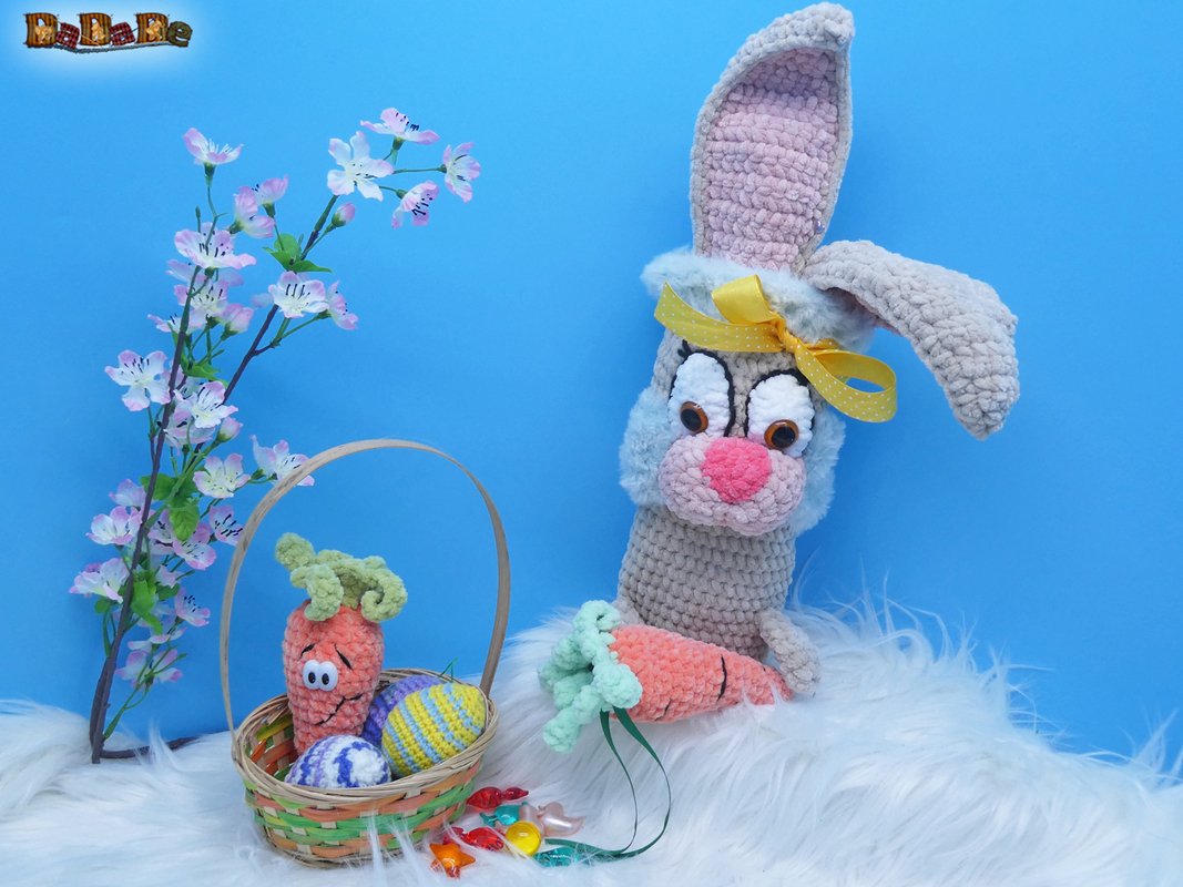 Geschenkverpackung,  Flaschenhülle Hase, Häkelanleitung von DaDaDe