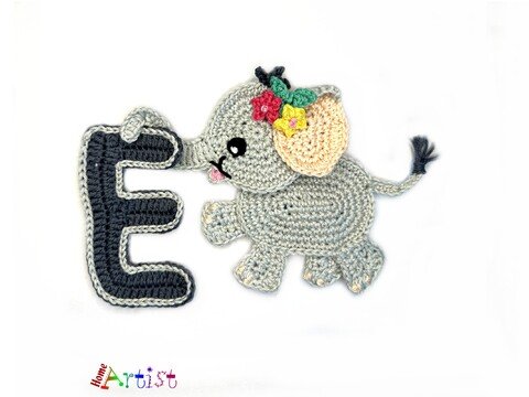 Crochet Animal Alphabet E Elephant