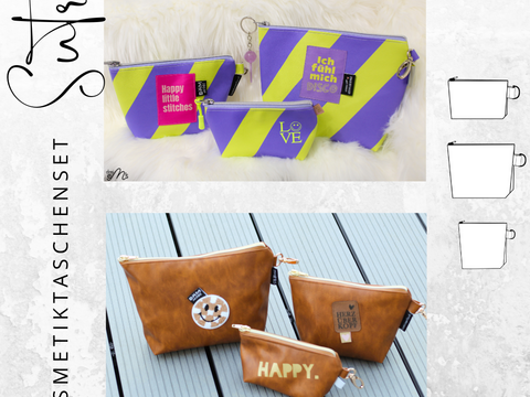 Ebook Kosmetiktaschenset 3 teilig