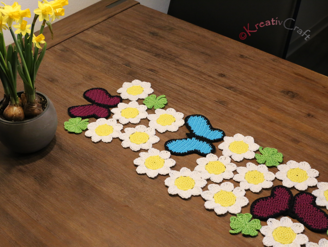 table runner springtime – crochet pattern – many variants possible - Image 9