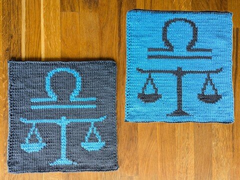 Doubleface Strickanleitung Sternzeichen "Waage"