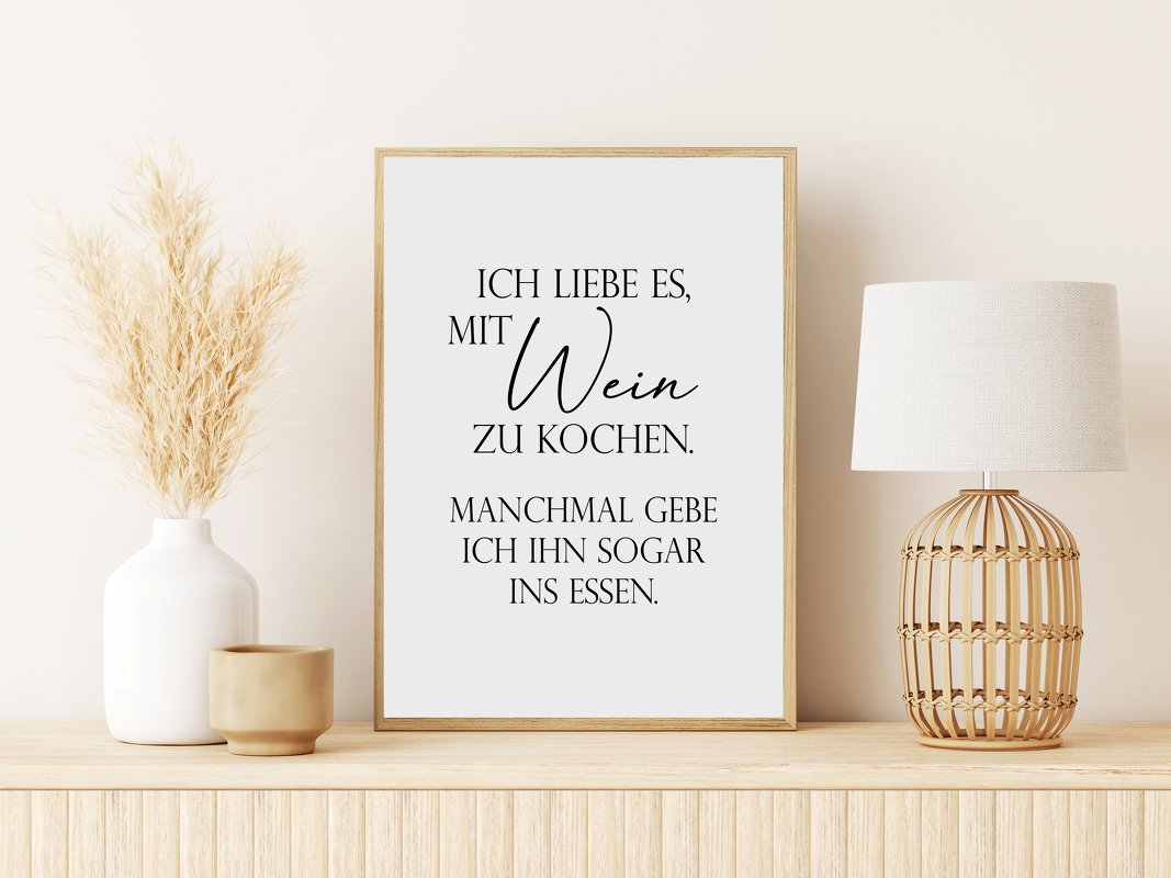Poster MIT WEIN KOCHEN Poster Küche Geschenk Wein - Bild 4