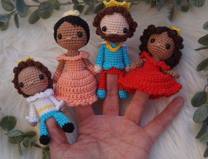 Fingerpuppen Familie, Häkelanleitung deutsch