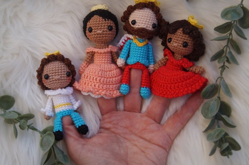 Fingerpuppen Familie, Häkelanleitung deutsch