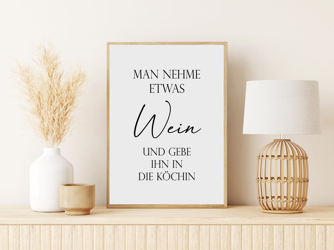 Poster WEIN in die KÖCHIN Poster Küche DOWNLOAD - Bild 3