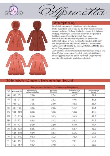 E-Book Apricotta Gr. 80 bis 152