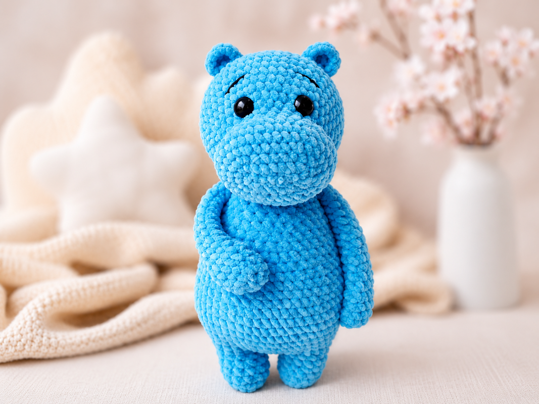 Häkelanleitung Nilpferd – Amigurumi Hippo PDF – Häkelmuster Stofftier