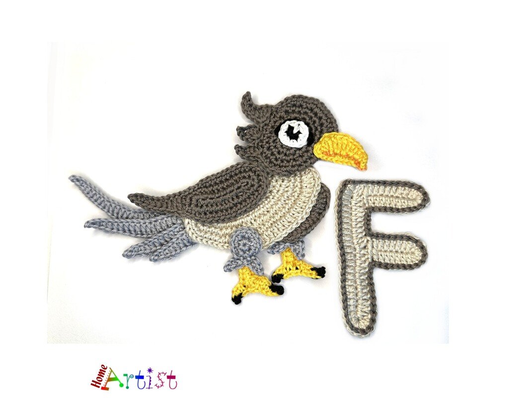 Crochet Animal Alphabet F Falcon - Image 2