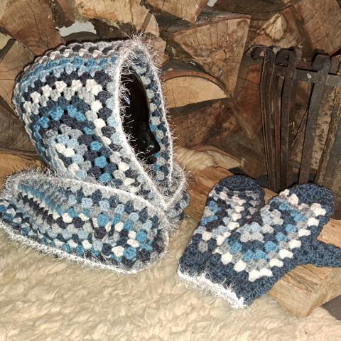 Häkelanleitung * KAPUZENSCHAL & FÄUSTLINGE * - Granny Style - Bild 8