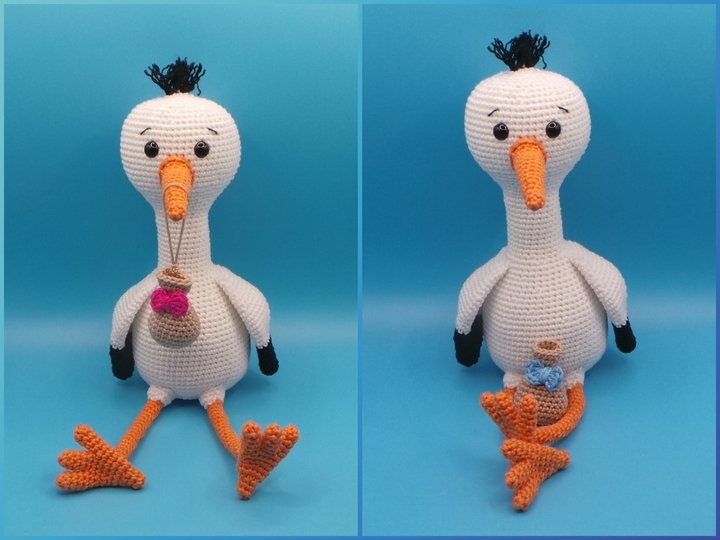 Häkelanleitung Storch Sally