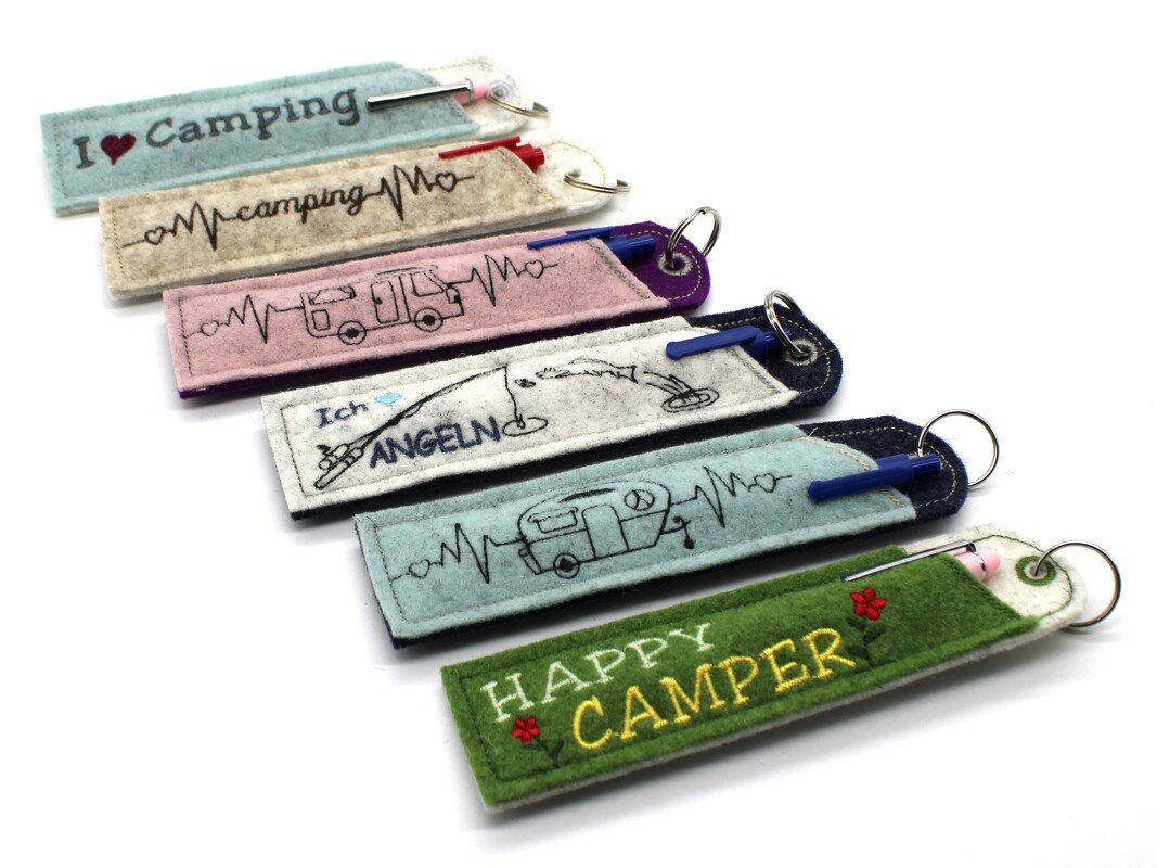 Stickdatei Camping Outdoor Etuis Stifteetui schmal für ein bis zwei Stifte