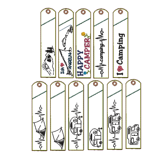 Stickdatei Camping Outdoor Etuis Stifteetui schmal für ein bis zwei Stifte - Bild 2