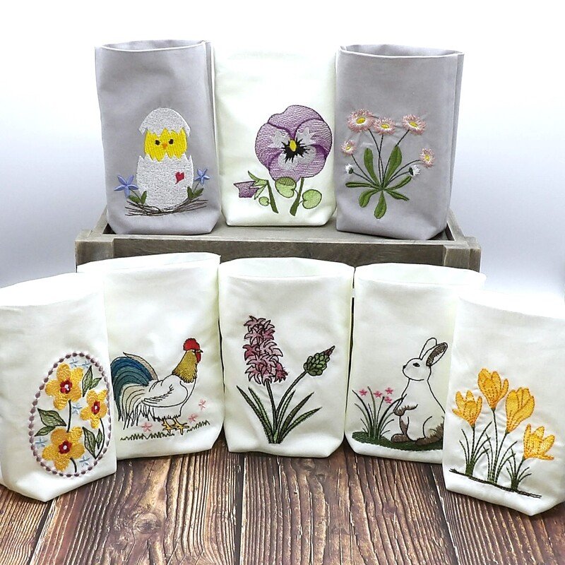 ITH Lichterbeutel Frühling großes Set 11 Motive Blumen Hase Ostern Küken Ha